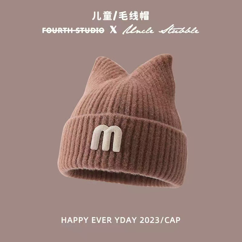 儿童帽子春秋季男女童针织毛线帽韩国秋冬款婴儿套头帽宝宝瓜皮帽