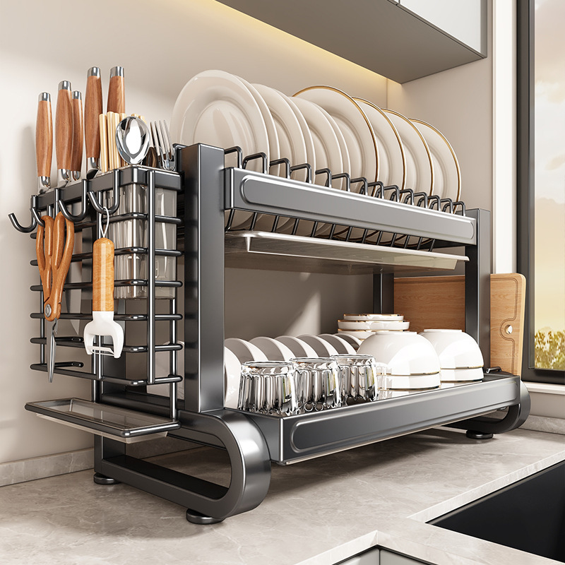 Dish Storage Rack 304 Stainless Steel Drain Rack Household Multi-Layer Dish Rack Kitchen Storage Rack for Dishes, Chopsticks and Cupboards Dish Storage Rack 304 Stainless Steel Drain Rack Household Multi-Layer Dish Rack Kitchen Storage Rack for Dishes, Chopsticks and Cupboards