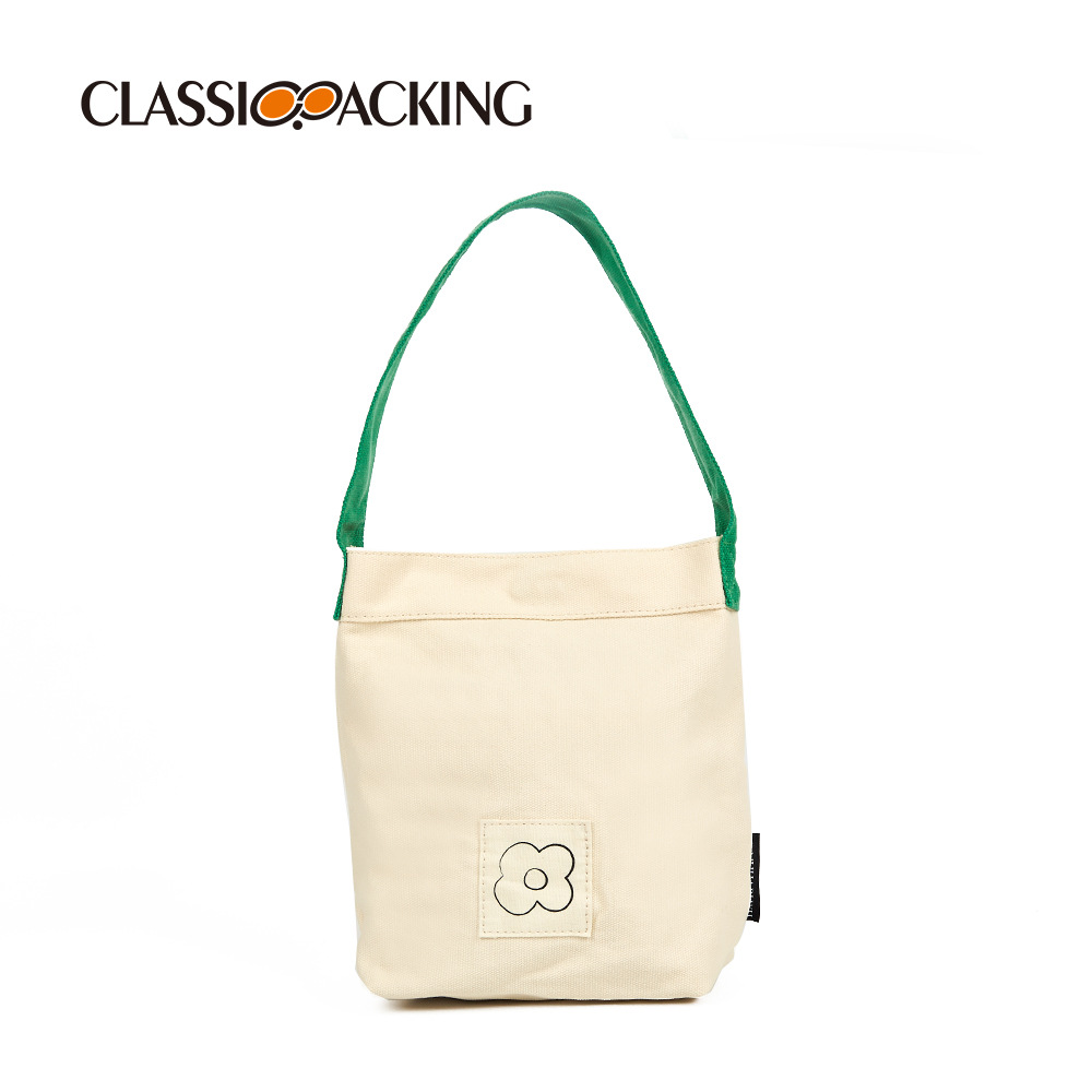 Simple bolsa de lona portátil, solo hombro, bolso diario Cercanías, moda personalizada, logotipo impreso