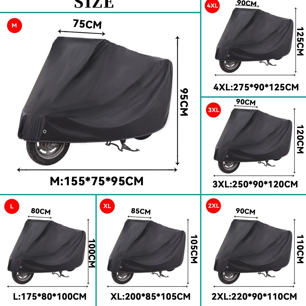 Motorcycle Cover Rain-proof Sun-proof Thickened Motorcycle Car Cover Rain-proof Snow-proof Motorcycle Cover Thickened and Long