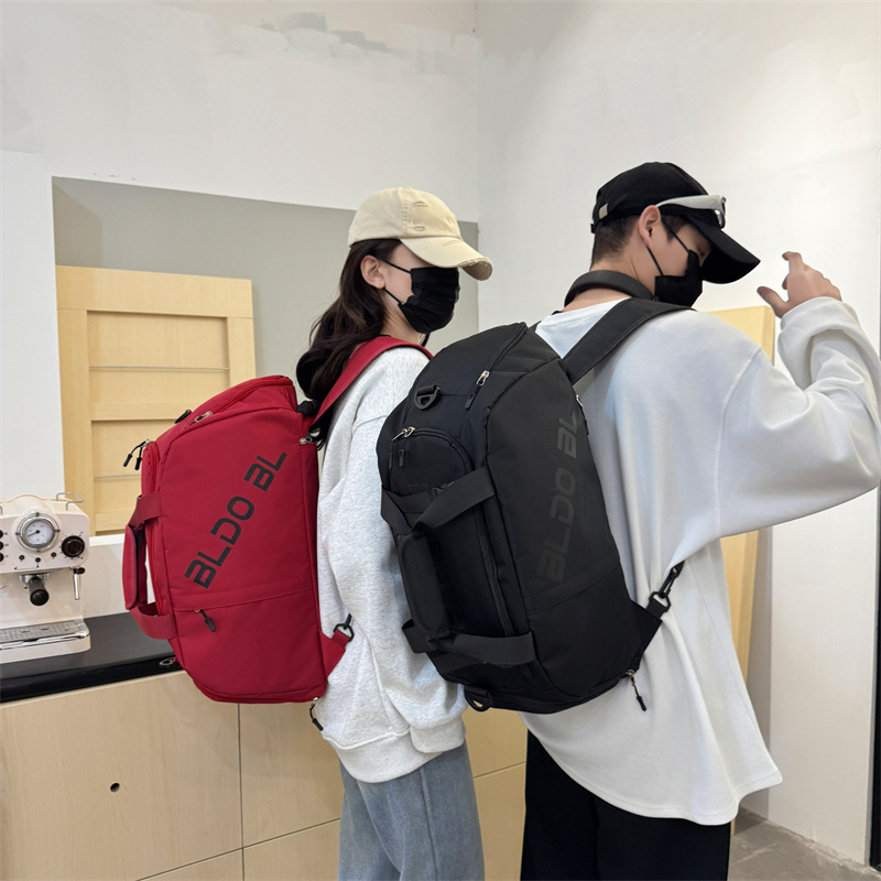 Bolsa de equipaje multifuncional para hombres y mujeres de comercio exterior, bolsa de viaje portátil de gran capacidad, separación seca y húmeda, bolsa de ejercicios de doble zapato