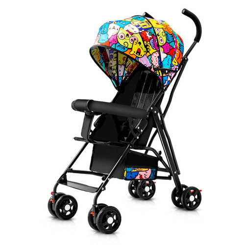 Baby stroller that can sit or lie down, lightweight folding, simple and ultra-small children's stroller, portable canopy stroller