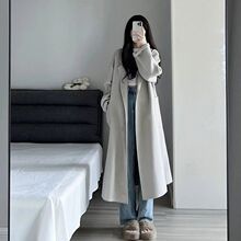 2025年秋冬季流行双面绒毛呢外套女中长款气质宽松小个子呢子大衣