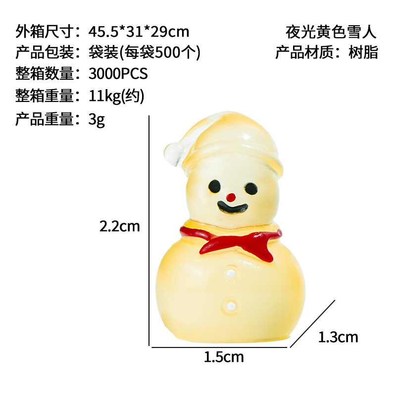 Escena de nieve pequeños adornos muñeco de nieve luminoso Navidad nuevo lindo muñeco de nieve luminoso micro paisaje accesorios de decoración de escritorio