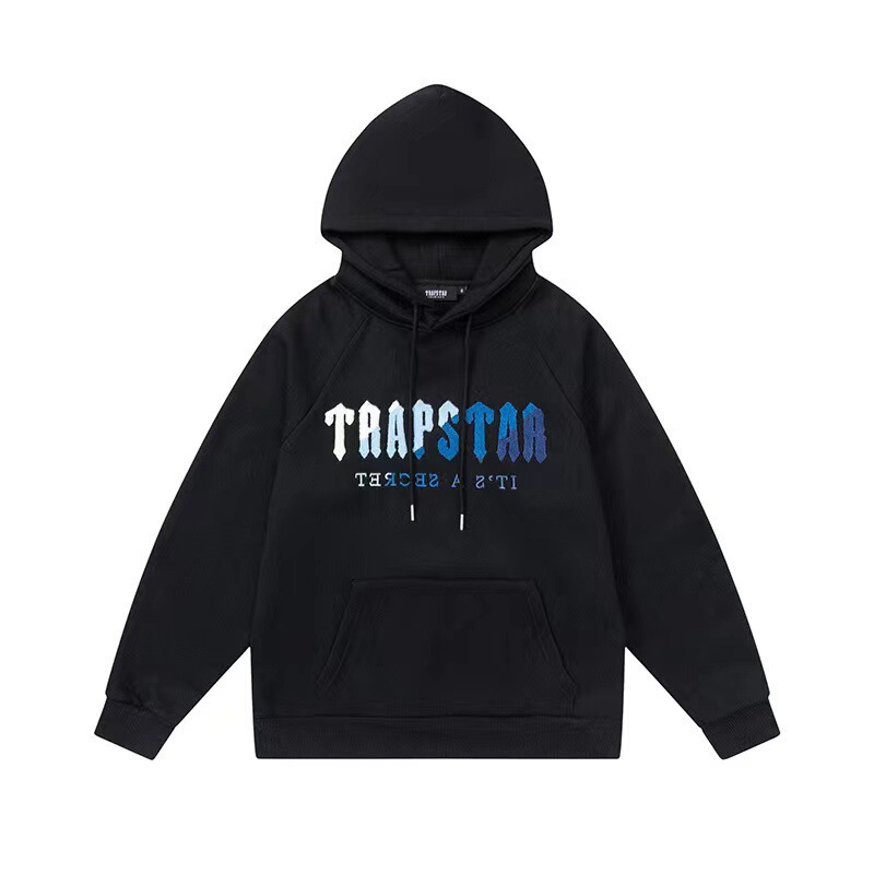 外贸Trapstar经典款彩虹渐变字母印花设计感宽松休闲百搭连帽卫衣|undefined