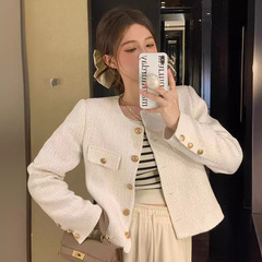 小香風ショートジャケット レディース 春秋 2025年新作 韓国風 高級感 貴婦人風 シック 長袖トップス