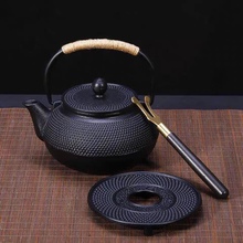 牡丹铸铁壶 无涂层烧水壶 煮茶器手工生铁茶壶老铁壶日本南部铁瓶