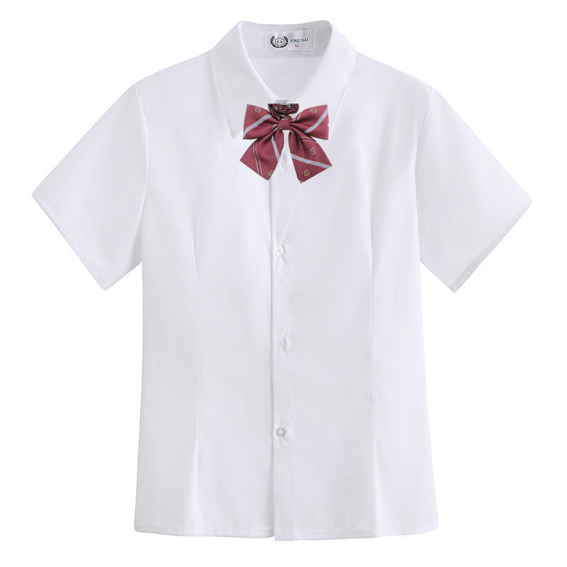 Women's short sleeves+sending the crown red collar tie