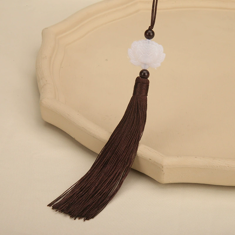 Double-sided pendant white jade with tassels, decorations, accessory, accessories