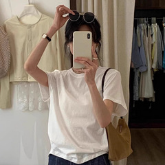 2025 バック中空ショルダー半袖 Tシャツレディース夏クールスノーフレーク薄い夏着用美しいトップ