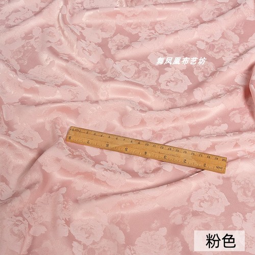 Floral Rose Acetate Lined Fabric Summer Dress Shirt Cheongsam National Style Silk Cloth