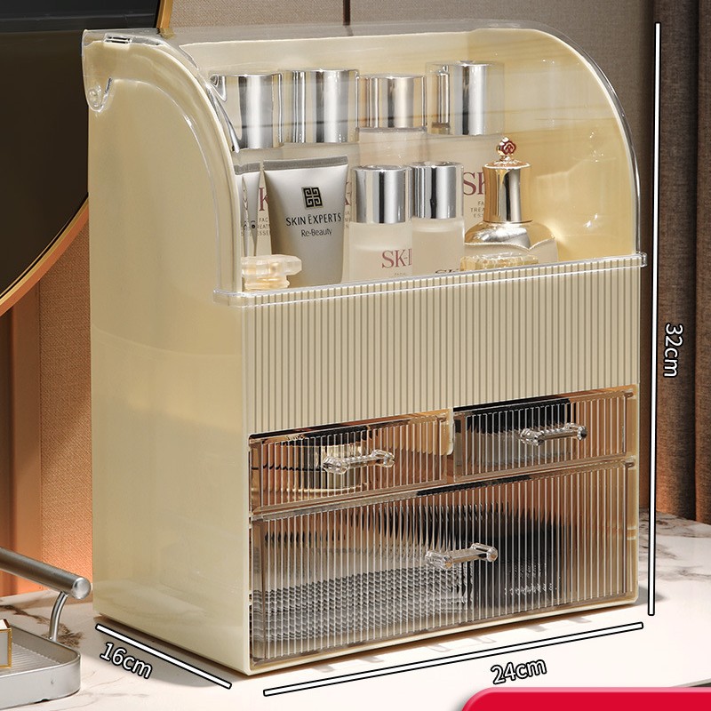 化粧品収納ボックス透明ボックスデスクトップ引き出しアクリル家庭用日用品高級プラスチック蓋付き
