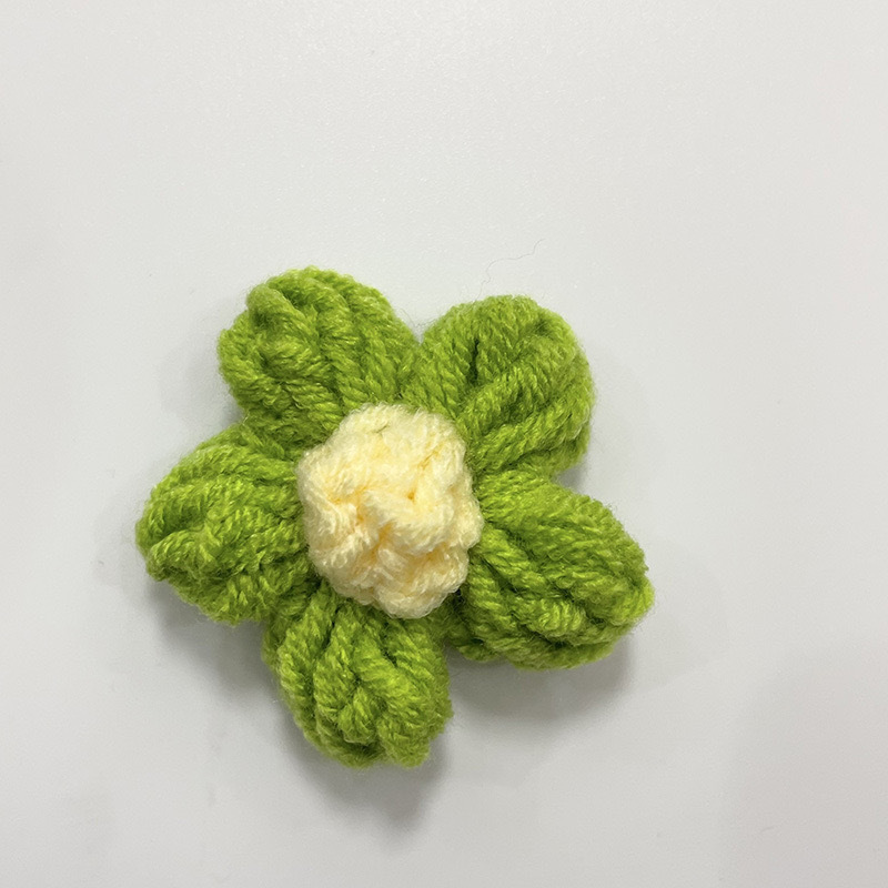 现货手工钩织泡芙花毛线花朵服装辅料饰品胸花包包仿真花花束配件|undefined