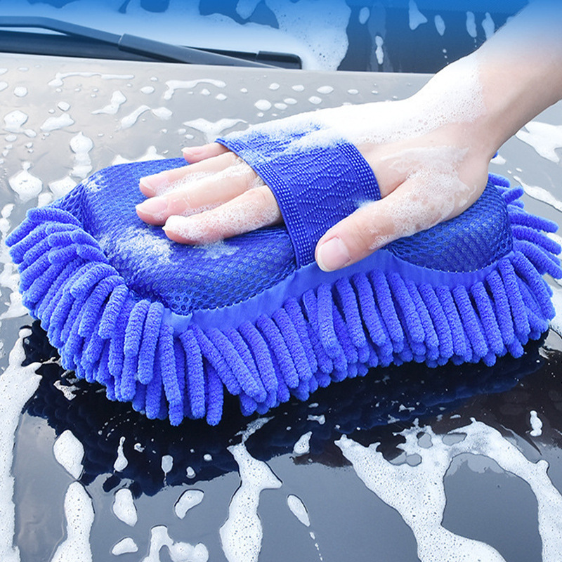 Bolsa de esponja de Chenille no es fácil de herir pintura de automóvil coral limpiador de tela espesa toalla de esponja guantes de lavado de automóviles