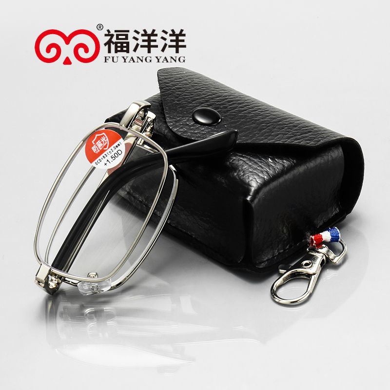 New high sense women's anti-blue light reading glasses men's casual wind reading glasses folding metal portable factory wholesale