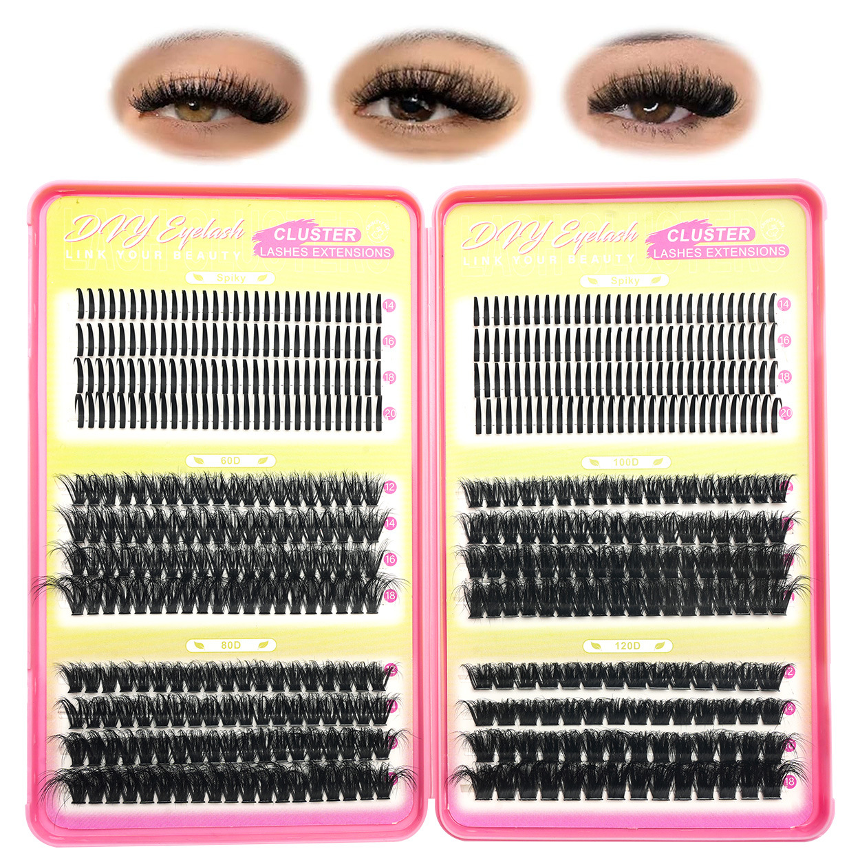 150D + 200D peludos falsas pestañas hadas transfronterizas 18MM denso DIY europeo y americano Amazon segmentación pelo