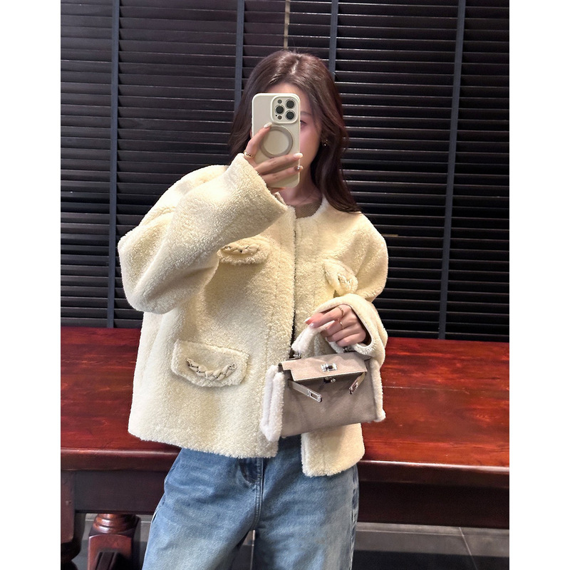 "Sheep Wool Second-Generation Teddy" Mini Kelly Bag for Women, Handbag, Crossbody, Shoulder Bag/Suede with Swift Calfskin