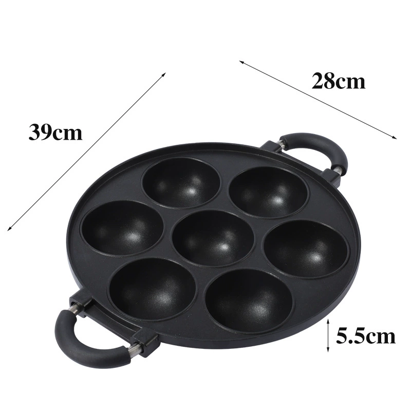 New octopus balls fried egg cooker without coating egg dumpling pot household non -stick pot to deepen egg burger aluminum mold