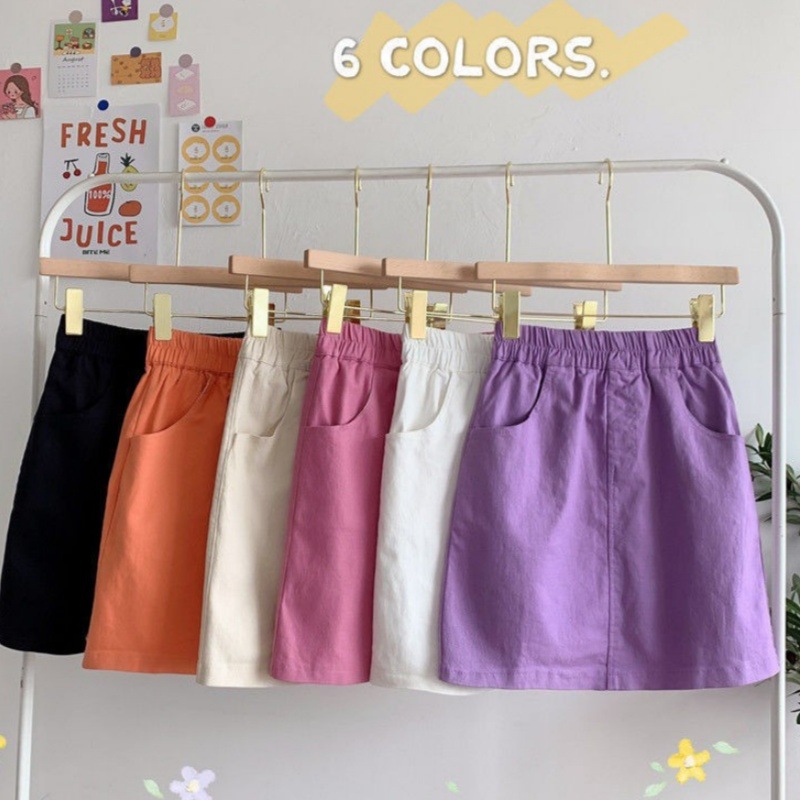 Pure Cotton Safety Pants Candy-Colored Women's Skirt 2026 Summer New Large Size High-Waisted Student A-Line Short Skirt