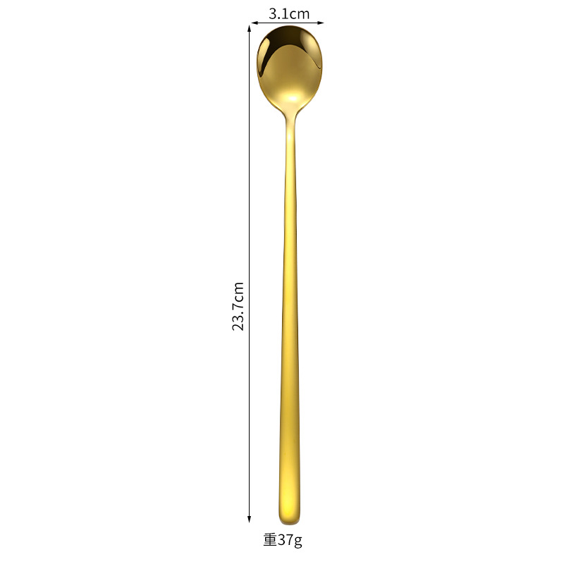 Cuchara de hielo larga estilo Coreano-Oro