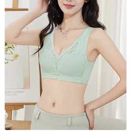 水中W8801#时尚网纱蕾丝文胸34-40薄B杯聚拢提拉四排扣内衣尾单批
