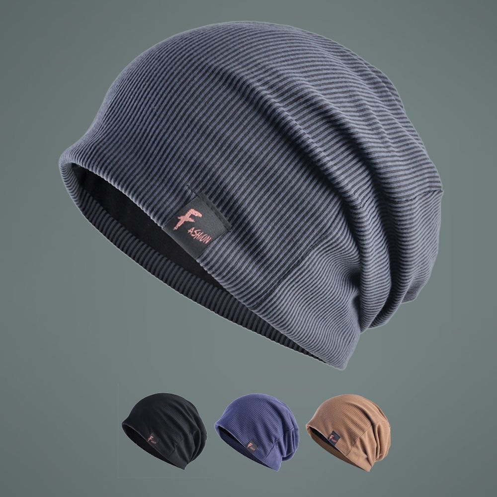 Men's thin headscarf hat, youth student all-season pullover hat, bald hat, breathable sports and fitness hat
