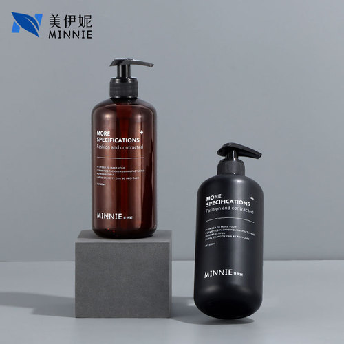 High-looking, round-shouldered, transparent 500ml lotion press bottle, divided bottle, shower gel, shampoo empty bottle