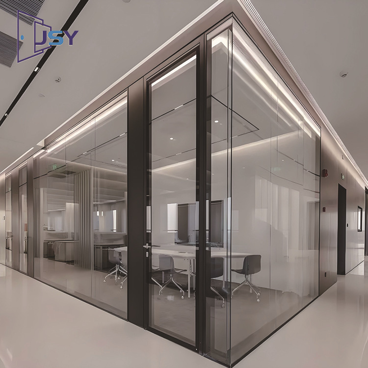 Customized Office Glass Partition Panoramic Single Glass Double Glass Partition Wall Soundproofing Inner Steel Outer Aluminum Glass Partition Manufacturer Customized Office Glass Partition Panoramic Single Glass Double Glass Partition Wall Soundproofing Inner Steel Outer Aluminum Glass Partition Manufacturer