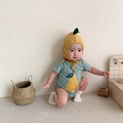 2024 new summer style pear print short-sleeved harem ins style baby jumpsuit suit baby fart cover