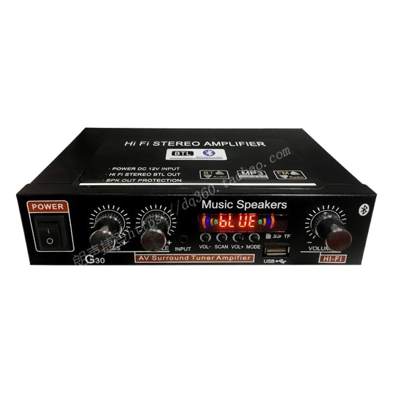 Hogar de dos vías amplificador de potencia digital Car Audio Bluetooth 12V AMPLIFICADOR DE POTENCIA DE $ number canales amplificador de potencia G30