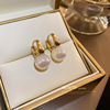 Long earrings from pearl, high-quality style, bright catchy style, light luxury style