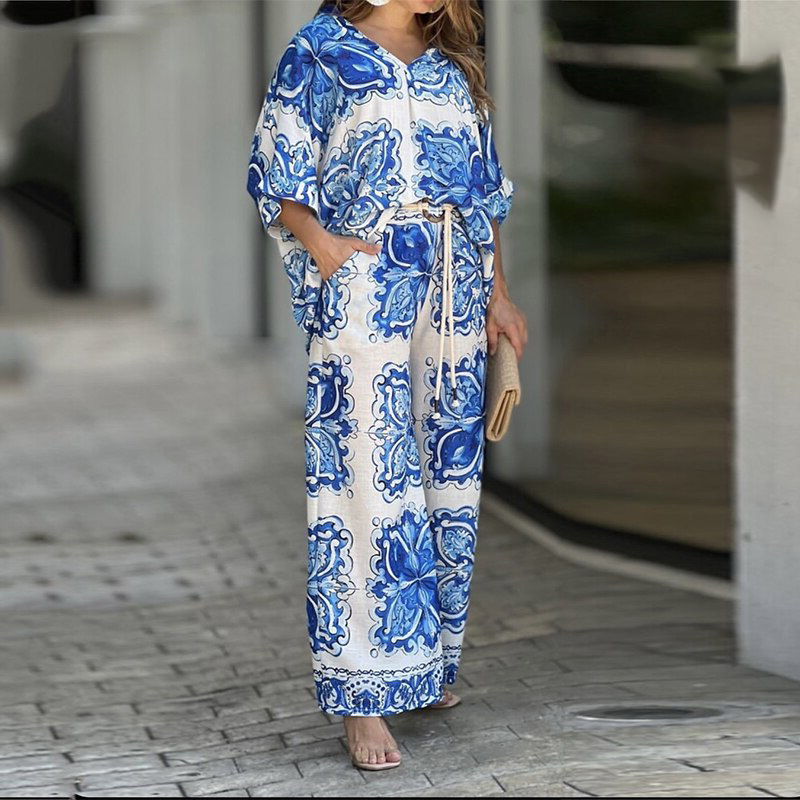 Fiesta A Diario Mujeres Casual Ropa De Calle Impresión Poliéster Conjunto Coordinado De Pantalón Conjuntos De Pantalones display picture 8