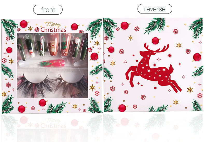 Fashion Christmas Manicure False Eyelashes Tool Set display picture 5