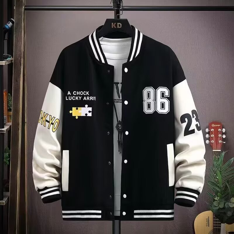 Baseball jacket, spring and autumn wear, trendy hip-hop style cool jacket for boys, teenagers, junior and senior high school students, couple jacket