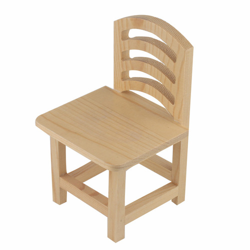 Mini Chair Finished DIY Small Rocking Chair Decor Wood Small Square Chair Children's Handicraft White Unfinished Painted Handicraft Teaching Aid