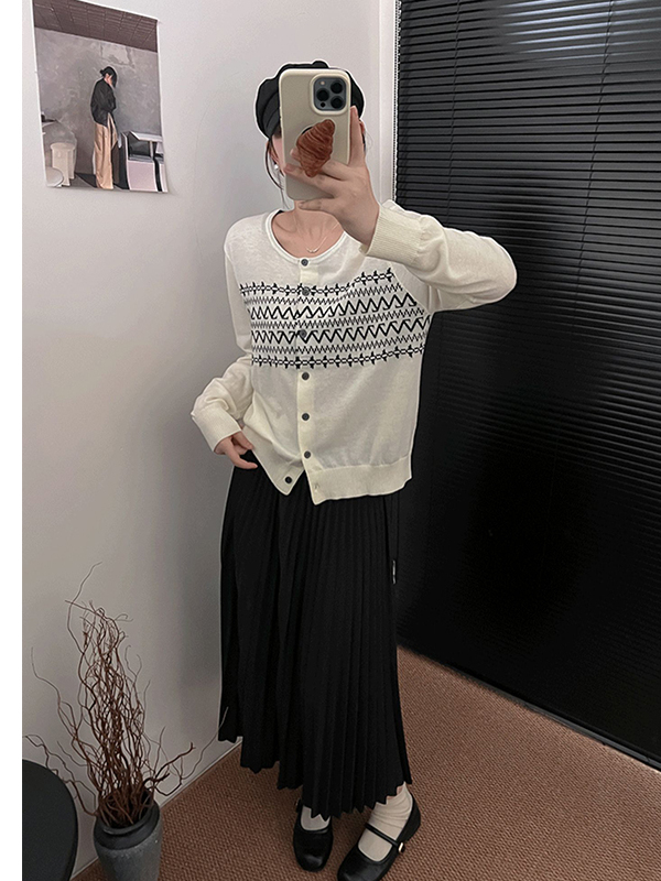 复古针织开衫女2025新款别致薄款毛衣外套开秋穿搭气质超好看上衣|undefined