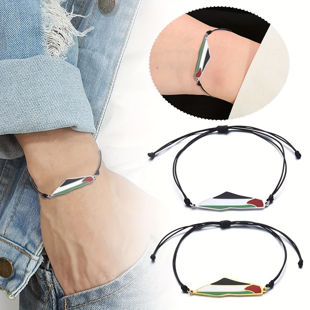 Heren armband open bangle van rvs met vlag en hars afwerking_voghion.com