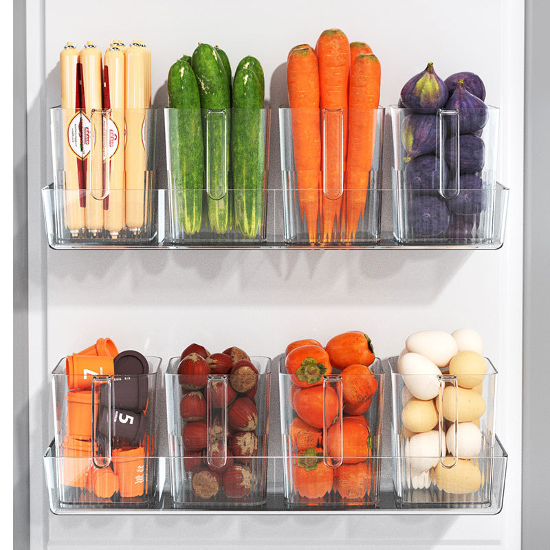 Refrigerador con mango puerta lateral caja de almacenamiento cocina comida de acabado congelador de huevos fresco interior