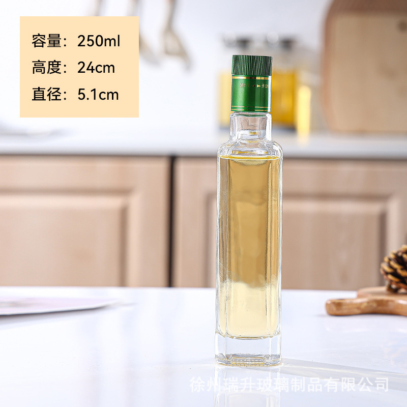 結晶白料厚いガラスオイルボトル500mlオリーブオイルボトル250mlツバキオイルボトル750mlクルミオイルボトル|undefined