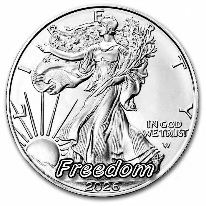 [Copper Plated with Silver] 2026 2025 2024 Foreign Trade Coin Statue of Liberty Coin Cross-Border Eagle Dollar Commemorative Coin Goods