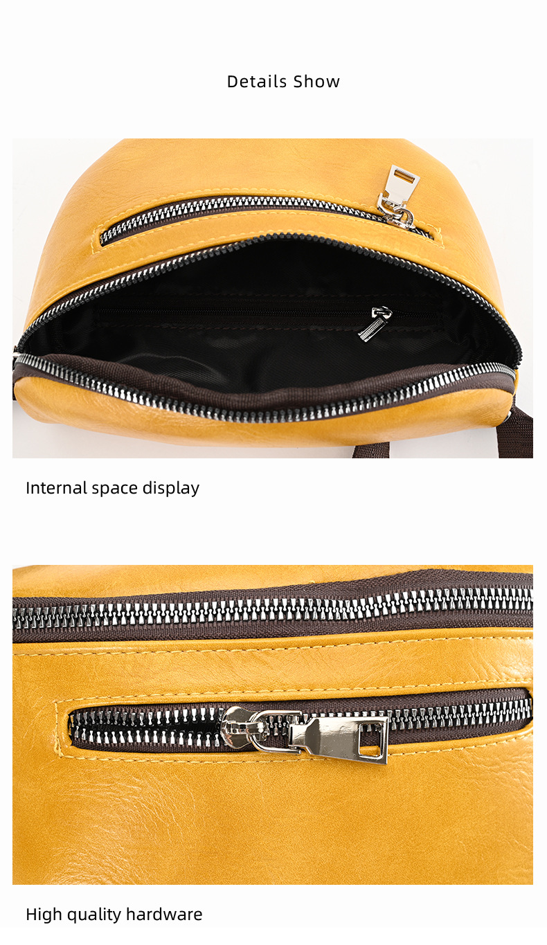 Fashion Style Women's Fashion Solid Color Pu Leather Waist Bags