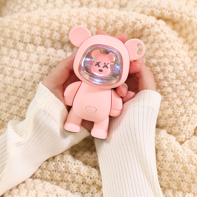 かわいい暴力的なクマのハンドウォーマー、ポータブルミニハンドウォーマー、USB充電式自己発熱グッズ、女の子へのプレゼント|undefined