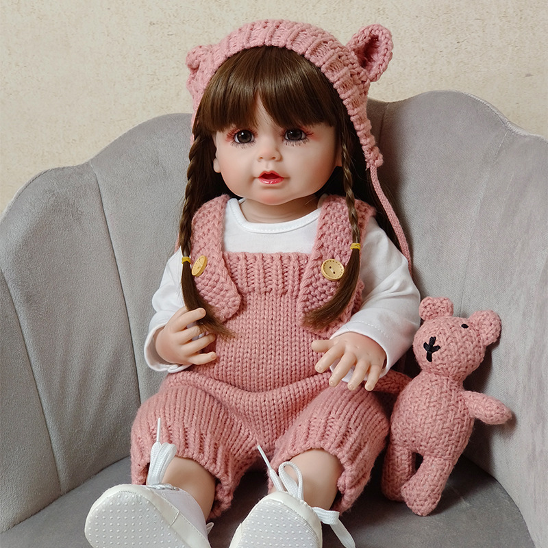 Vinilo completo 55cm simulación bebé muñeca transfronteriza nueva muñeca renacida muñeca de juguete entrega al por mayor