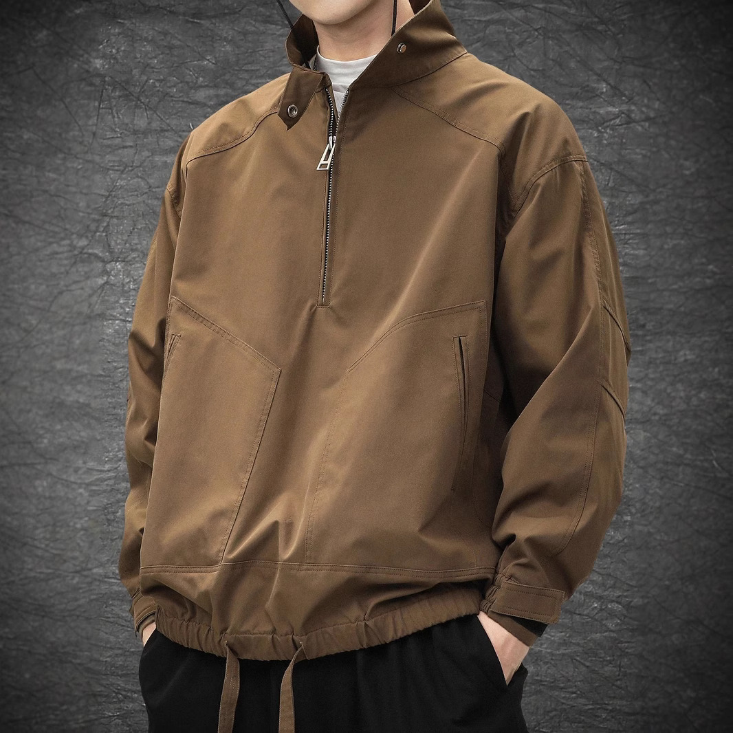 Demi-season retro Japanese trend jacket with zipper