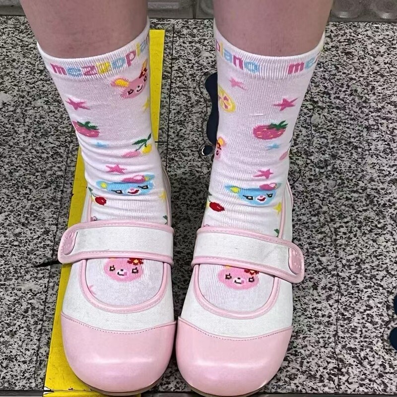 Pure Cotton Cute Thin Seamless Socks Summer Soft Girl Cartoon Lace Short Socks Warm Versatile Lolita Mid-Calf Socks