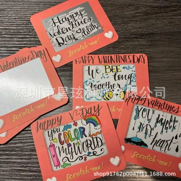 Scratch-off Valentines Card Valentine's Day DIY scratch card holiday couple commemorative gift