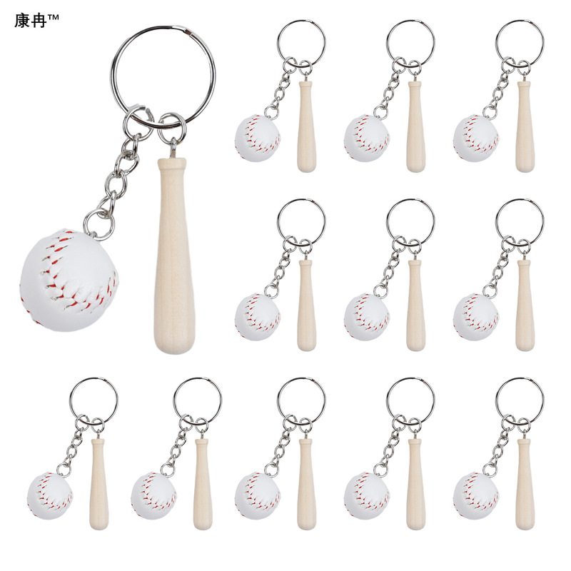 [Kang Ran] Cross-border Explosions Baseball Keychain Pendant Simulation Mini Baseball Keychain Wholesale Sporting Goods