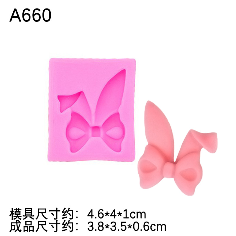 Orejas de conejo arco dibujos animados conejo pato molde silicona hornear decoración chocolate fondant Accesorios