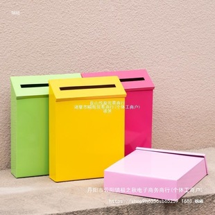 Creative Wall-Mounted Mailbox for Home Decoration, Solid Color, Simple Wall-Mounted, In-Stock, with Iron and Aluminum Lock for Outdoor Use