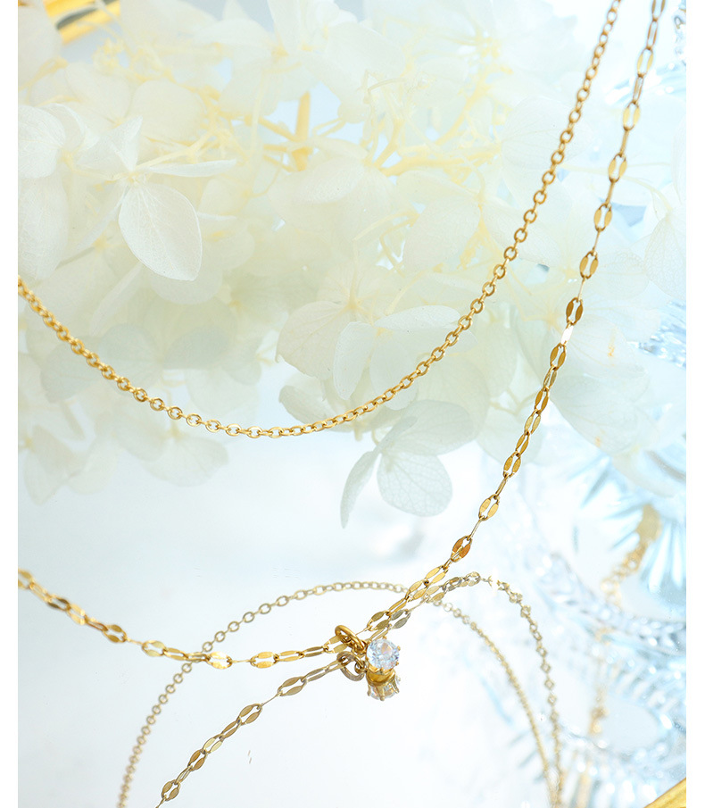 1 Piece Fashion Geometric Titanium Steel Inlaid Zircon Necklace_colorza_5